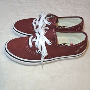 VANS Men 6 US Popcush Skateboarding Authentic Suede Skating‎ Pro Burgundy/White